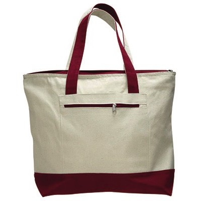 Q-Tees Zipper Tote w/Color Handles