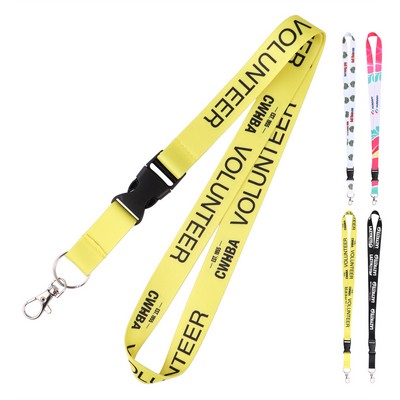 3/4" Polyester Detach Lanyards Badge Holder W/ Swivel Hook