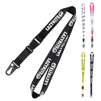 3/4" Polyester Detachable Lanyards W/ Sling Clasp Hook