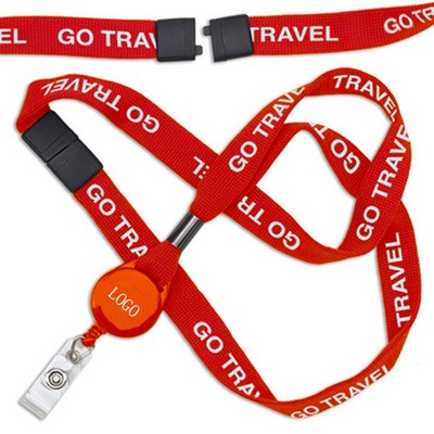 Retractable Breakaway Lanyard with Badge Reel - Dye Sublimation